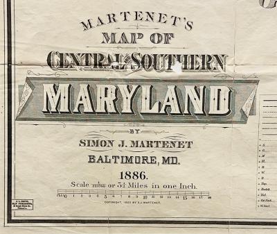 1886 Map of Central and Southern Maryland