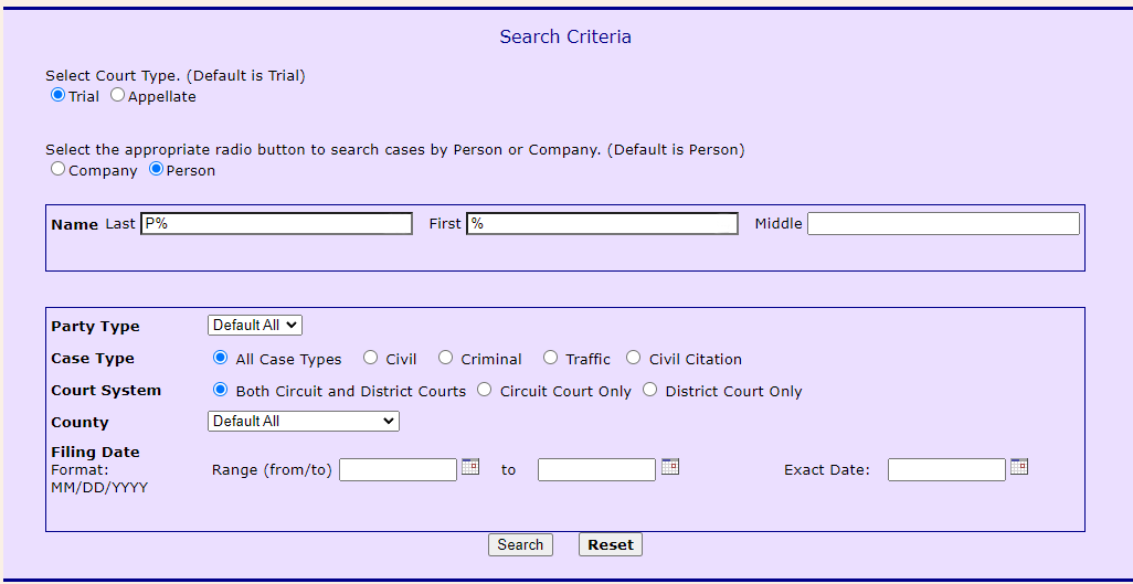 Case Search Notices Maryland Courts