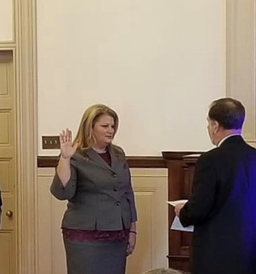 Photo of Heather DeWees being sworn in