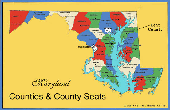 Map Showing Kent County, Maryland