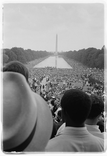Civil rights march on Washington, D.C. photo of Washington Monument and crowds of attendees