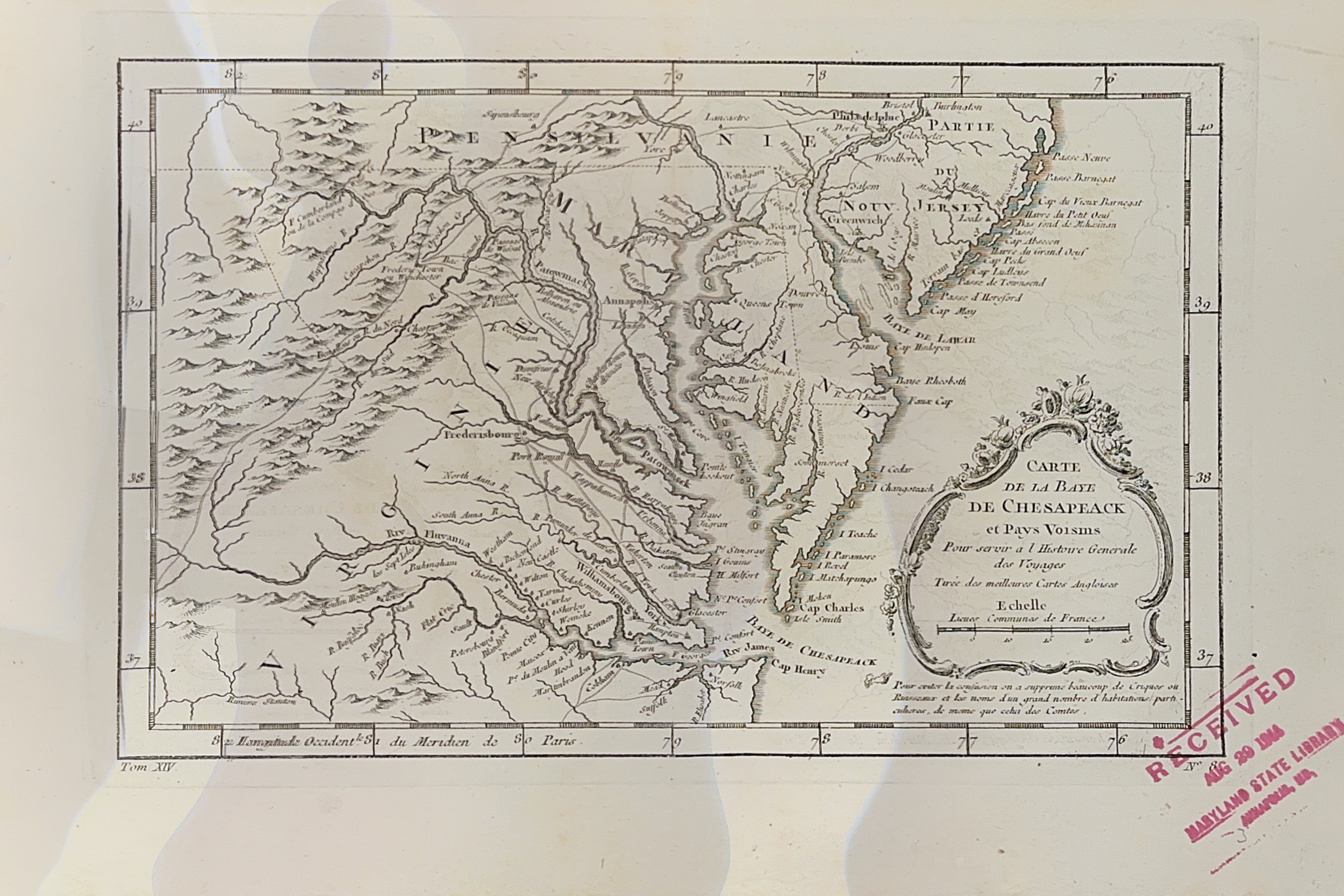 Pre-Revolutionary War map of the Chesapeake Bay area