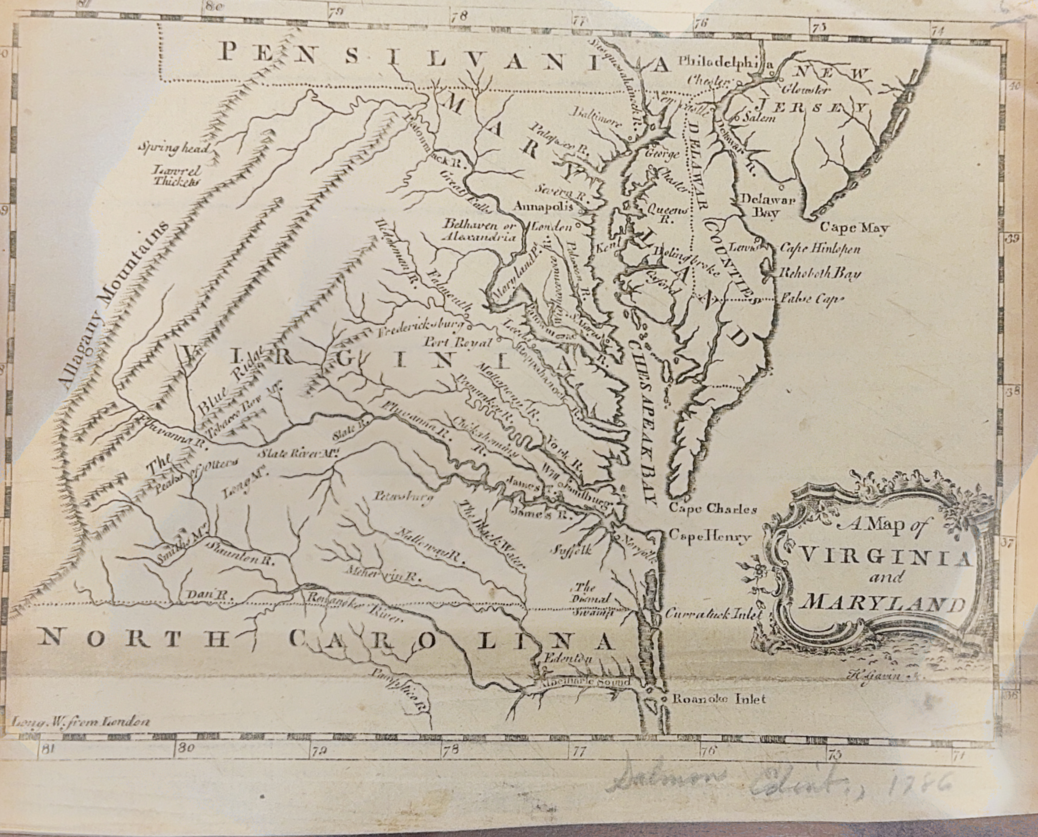 Map of Virginia and Maryland 1767