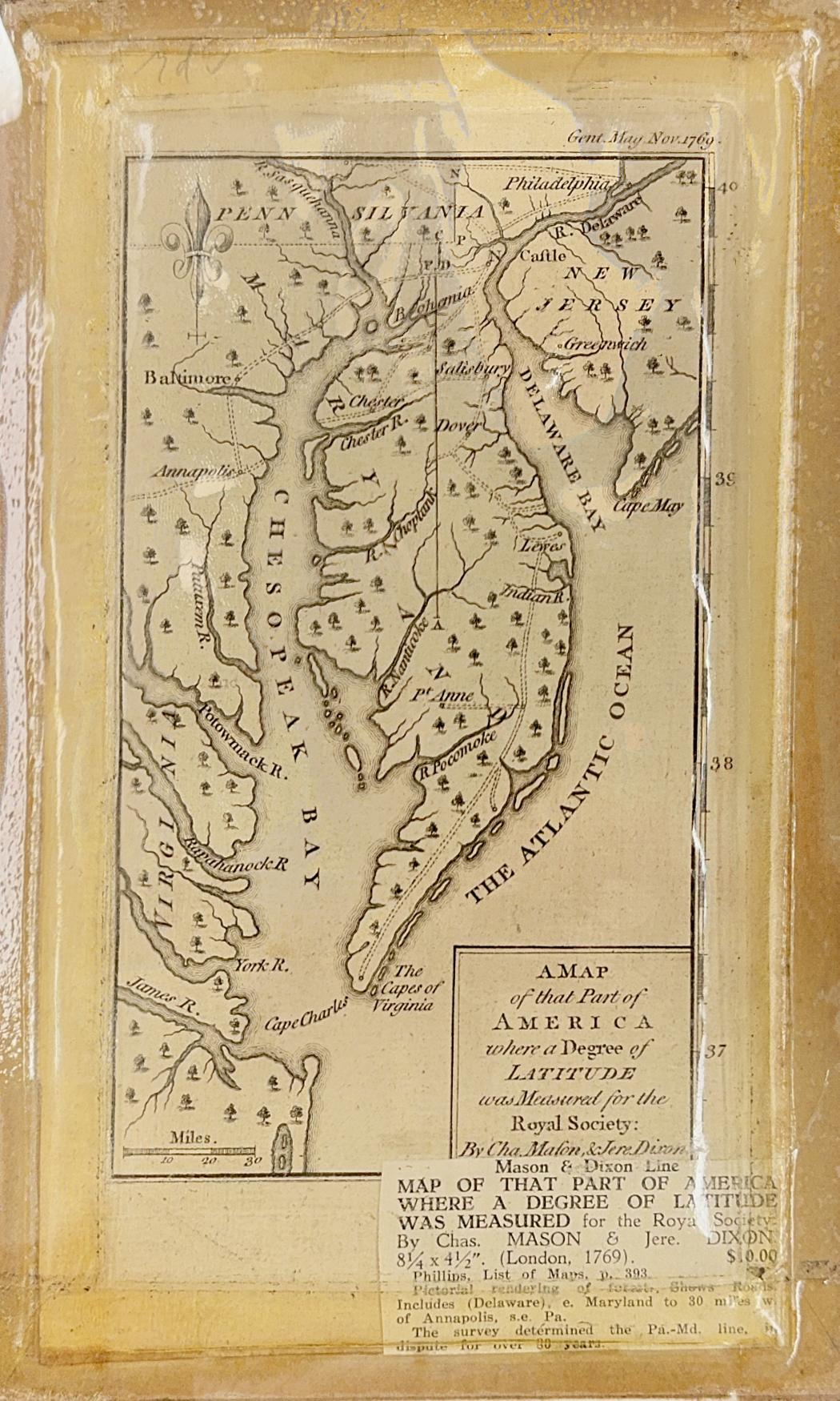 Map of the Mason-Dixon line, 1769
