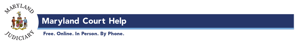 Maryland Court Help Maryland Court Help banner with logo