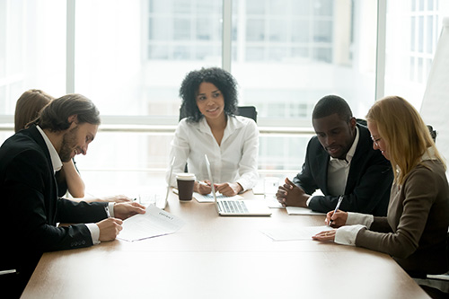 People sitting around a table