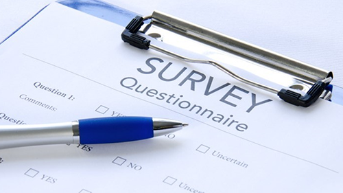 survey form with clipboard