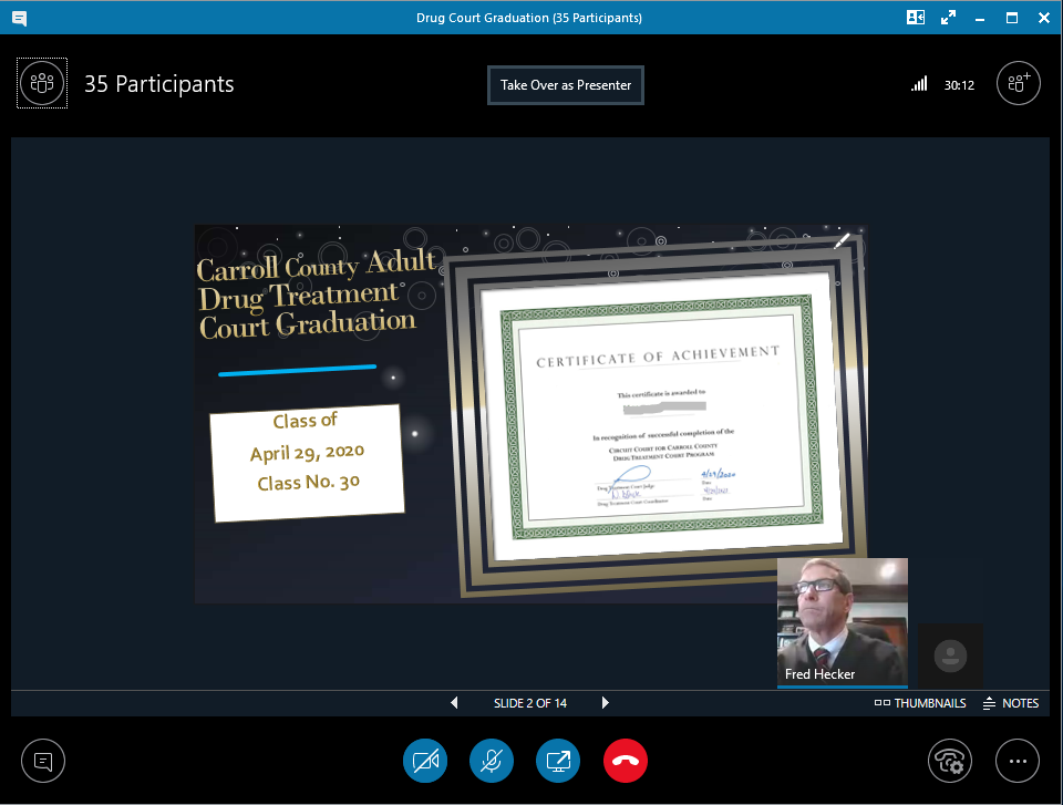 Carroll County Circuit Court Adult Drug Treatment Virtual Graduation photo