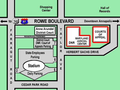 Map of the Maryland Judicial Center Parking
