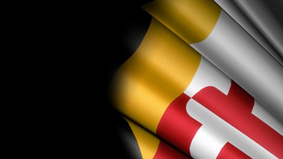 Maryland flag with dark background